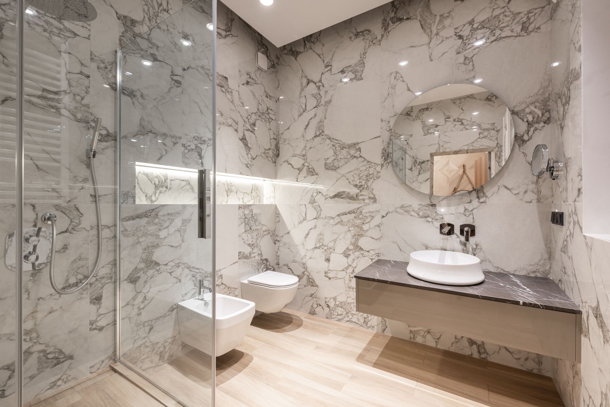 Vein-Cut Powder Room